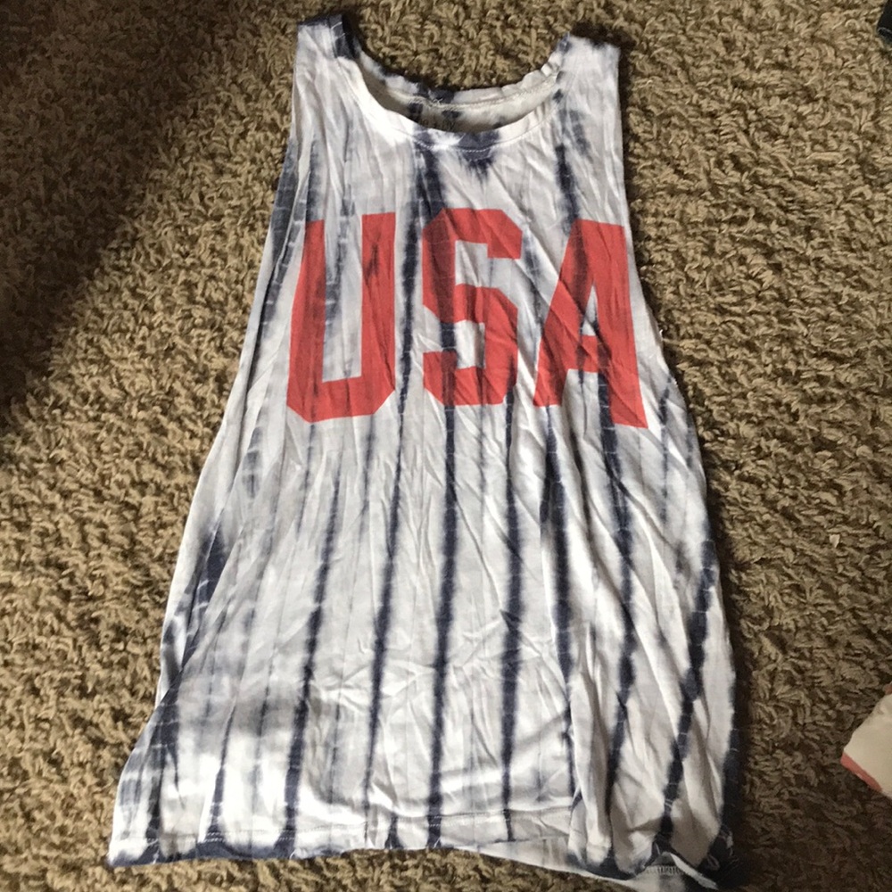 USA tie-dyed tank top